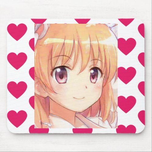 Anime ginger_haired girl plum eyes mouse pad