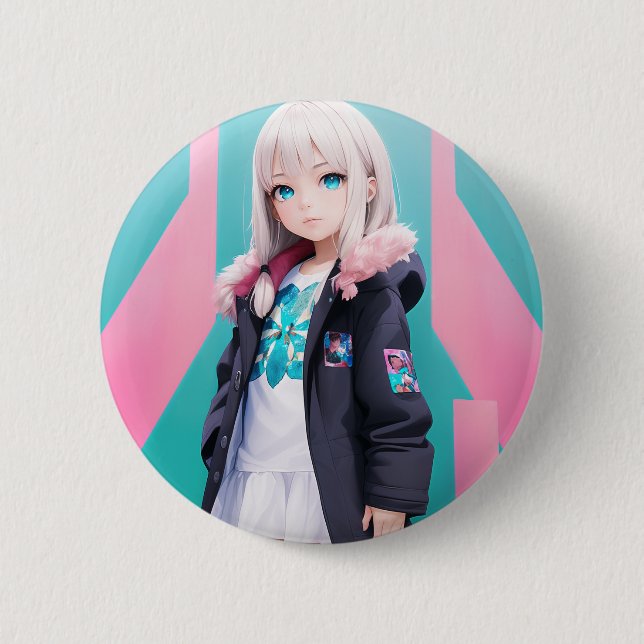 Anime Girl 039 Button (Front)