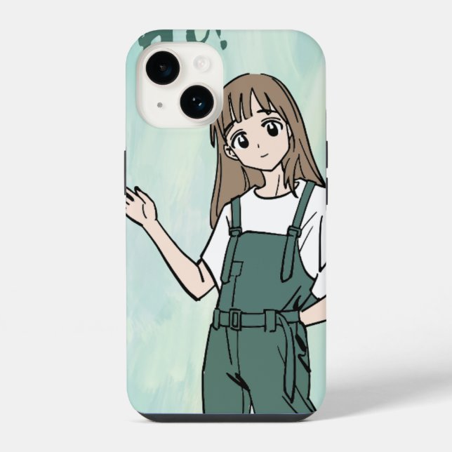 Anime Girl Aesthetic iPhone Case - Cute Cartoon Ph (Back)