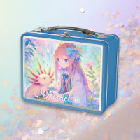 Anime Girl and Axolotl Personalized