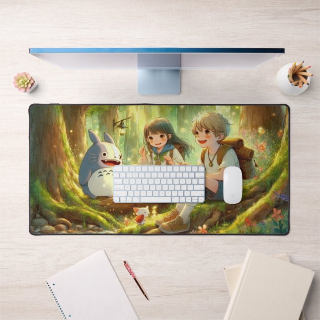  Anime Girl and Boy in a Yokai-Infested Wonderland Desk Mat (Office 1)