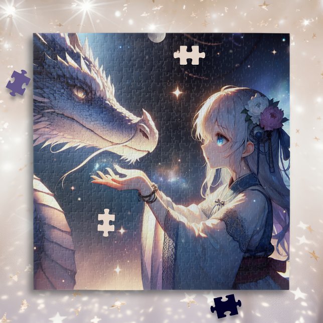 Anime Girl and Her Dragon Mystical   Jigsaw Puzzle (Creator Uploaded)