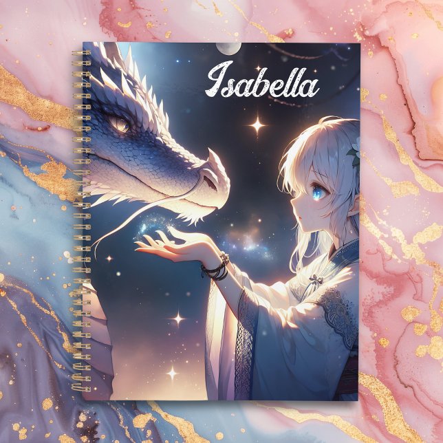 Anime Girl and Her Dragon Mystical Personalized Planner (Creator Uploaded)