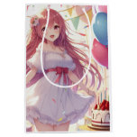 Anime girl Birthday Medium Gift Bag