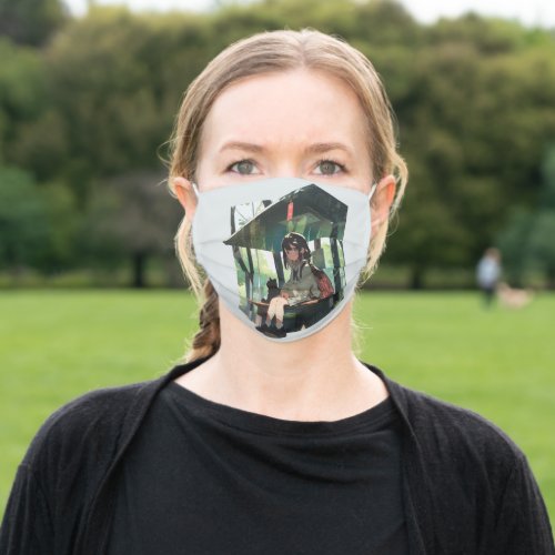 Anime girl bus stop design adult cloth face mask