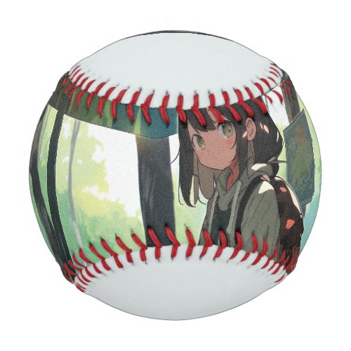 Anime girl bus stop design baseball