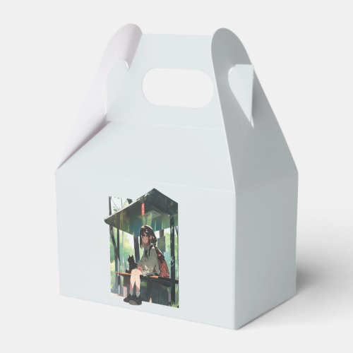 Anime girl bus stop design favor boxes