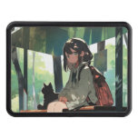 Anime girl bus stop design hitch cover