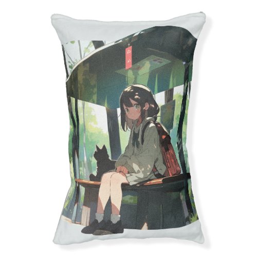 Anime girl bus stop design pet bed