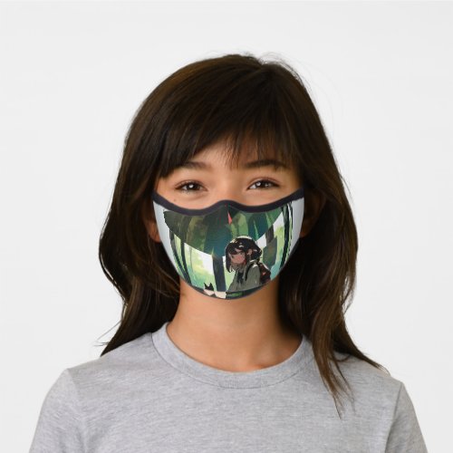 Anime girl bus stop design premium face mask