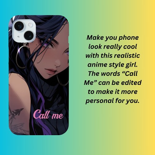 Anime girl call me  iPhone 15 plus case