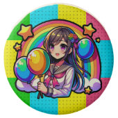 Anime Girl Colorful Pop Art Birthday Chocolate Covered Oreo (Front)