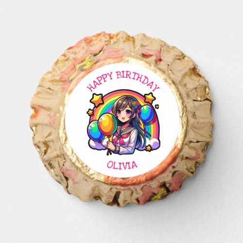 Anime Girl Colorful Pop Art Birthday Personalized Reeses Peanut Butter Cups