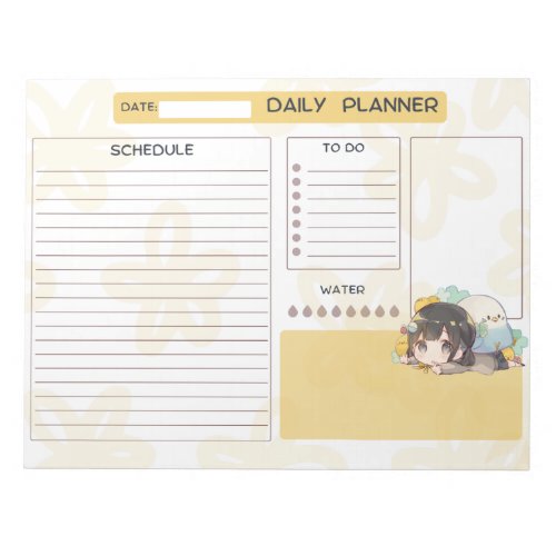 Anime Girl Daily Planner Notepad
