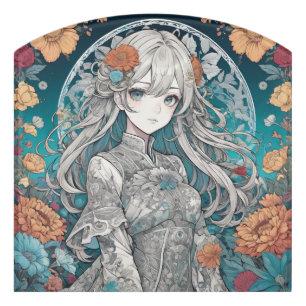 Anime girl door sign