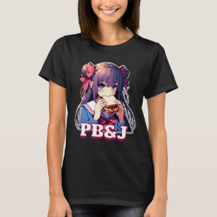 Anime Girl eating a PB&J Sandwich T-Shirt