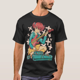 Anime Girl Electric Guitar Cute Kawaii Japanese Ma T-Shirt
