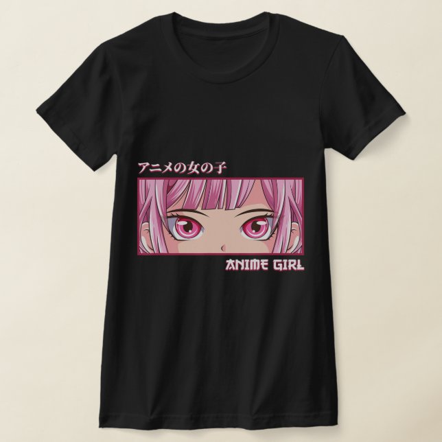 Anime Girl Eyes Japanese Japan Art Esthetic Anime T-Shirt (Laydown)