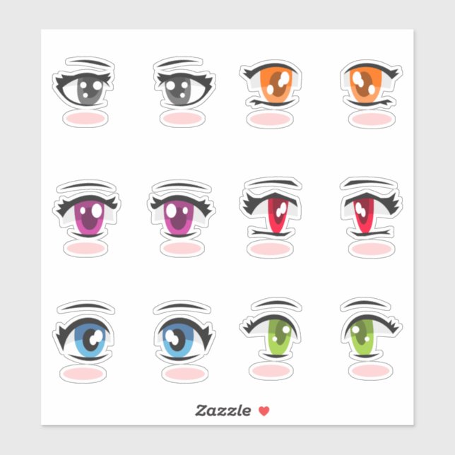 Anime girl eyes sticker (Sheet)