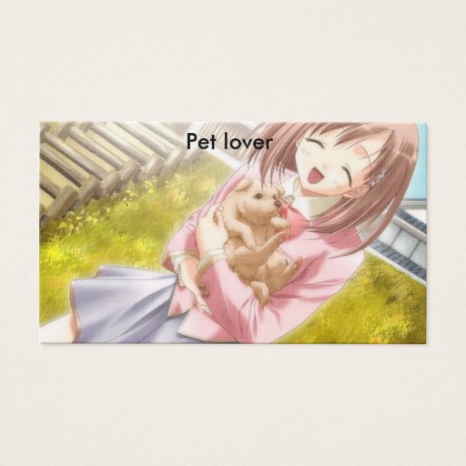 Customizable anime_girl_fav635488, puppy-1, Pet lover Business Cards
