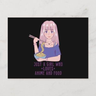 Anime Girl for Anime & Food Lover Postcard