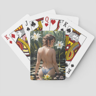 Anime girl from the water playing cards