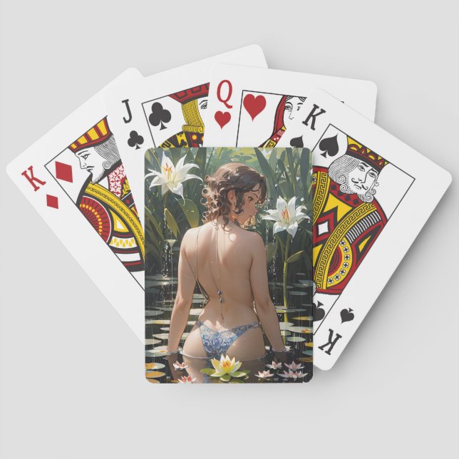 Anime girl from the water playing cards (Back)
