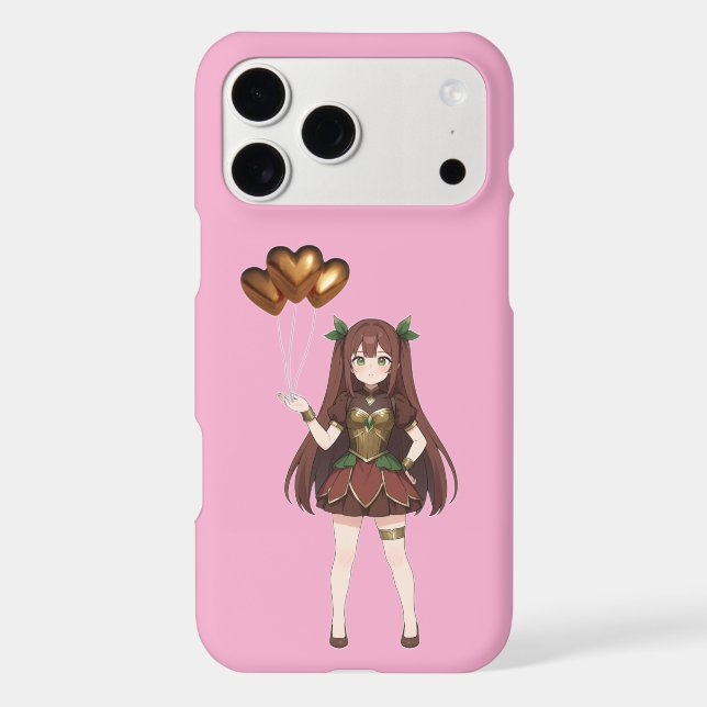 Anime Girl Gold Heart Balloons  Case-Mate iPhone Case (Back)