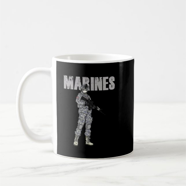 Anime Girl Gun _ American soldier Classic Coffee Mug (Left)