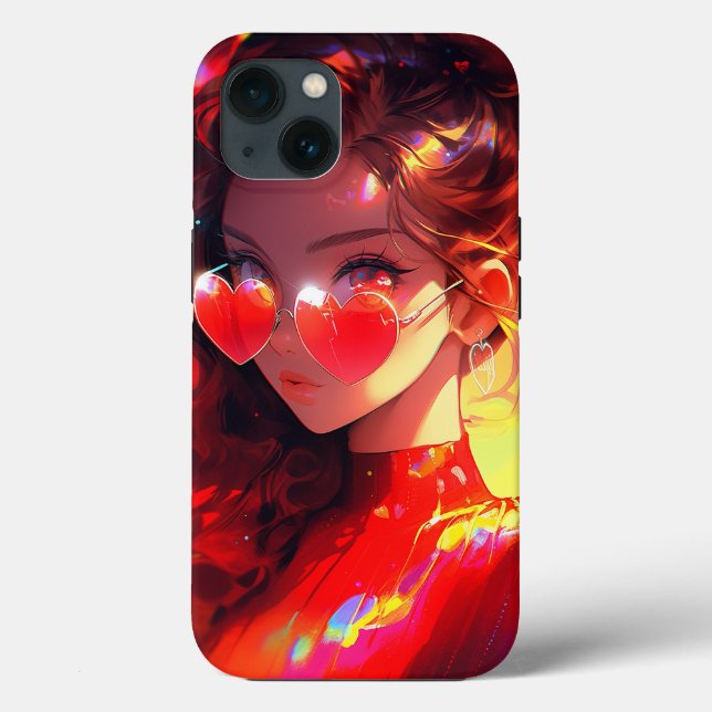 Anime Girl Hearts Case-Mate iPhone Case (Back)