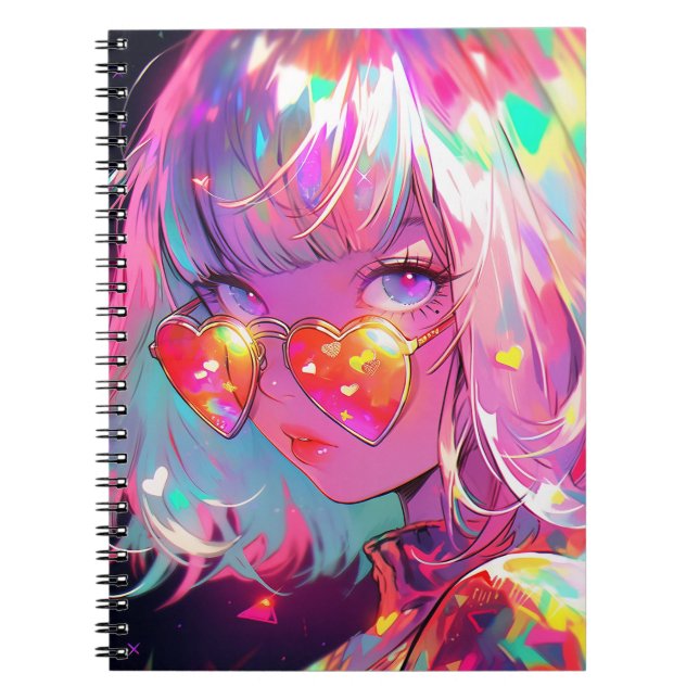 Anime Girl Hearts Notebook (Front)