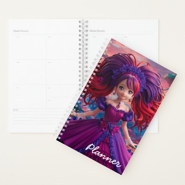 Anime Girl in Purple Planner (Display)
