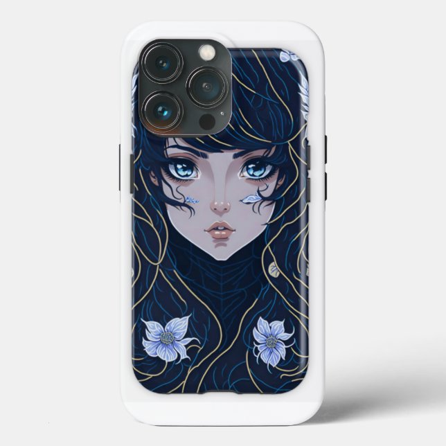 anime girl intricate details iphone case (Back)