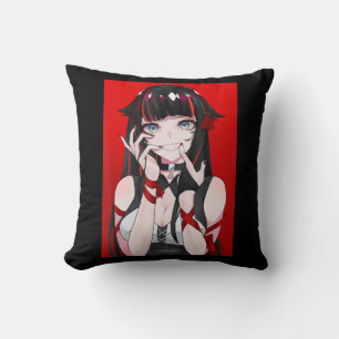 Anime Girl Kawaii Waifu Aesthetic Japanese Manga O Throw Pillow