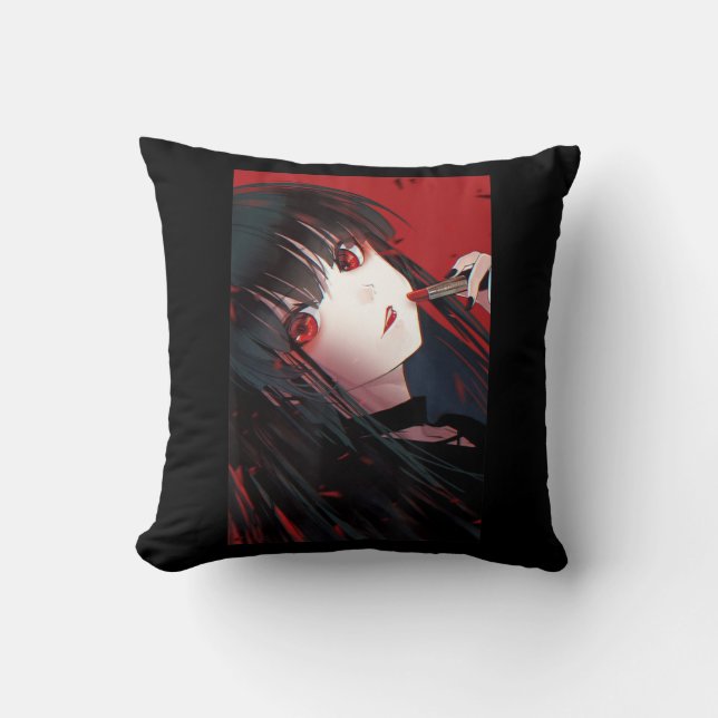 Anime Girl Kawaii Waifu Aesthetic Japanese Otaku 5 Throw Pillow (Front)