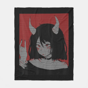 Anime Girl Kawaii Waifu Aesthetic Japanese Otaku Fleece Blanket