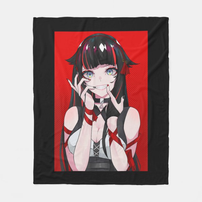 Anime Girl Kawaii Waifu Esthetic Japanese Manga O Fleece Blanket (Front)