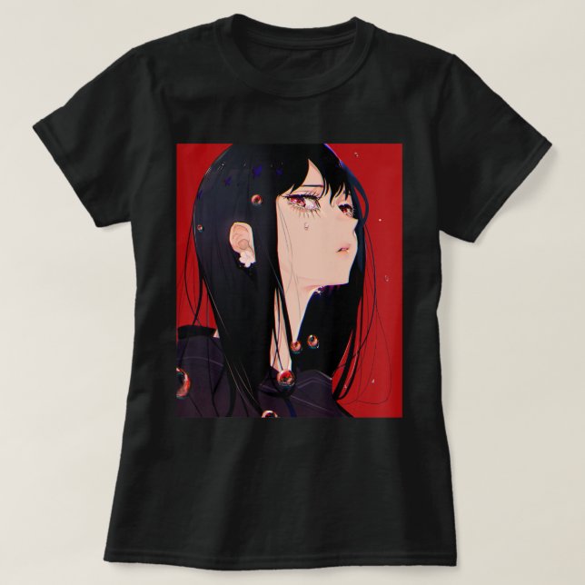 Anime Girl Kawaii Waifu Esthetic Japanese Manga O T-Shirt (Design Front)