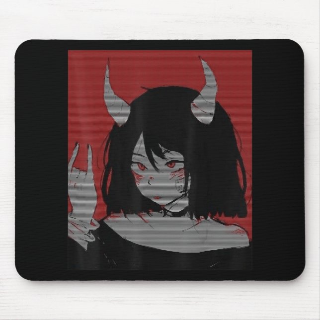 Anime Girl Kawaii Waifu Esthetic Japanese Otaku  Mouse Pad (Front)