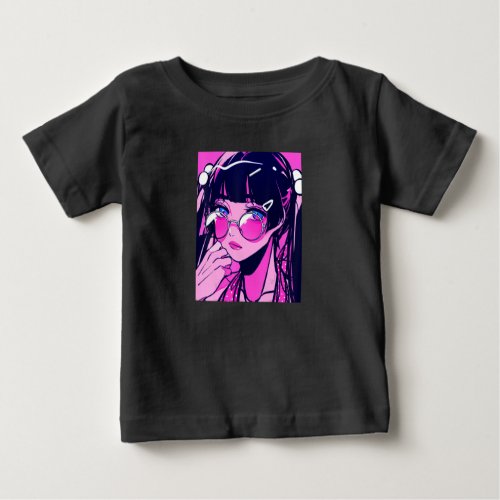 Anime Girl Kawaii Waifu Pink Aesthetic Japanese Ot Baby T_Shirt