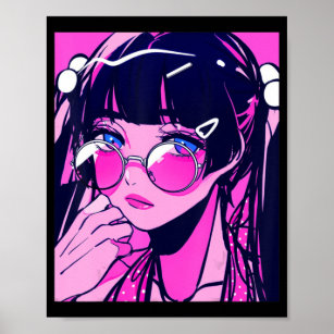 Anime Girl Kawaii Waifu Pink Esthetic Japanese Ot Poster
