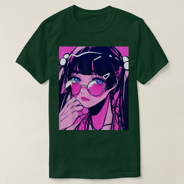 Anime Girl Kawaii Waifu Pink Esthetic Japanese Ot T-Shirt (Design Front)