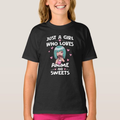 Anime Girl Likes Sweets Japan Kawaii Manga Animati T_Shirt
