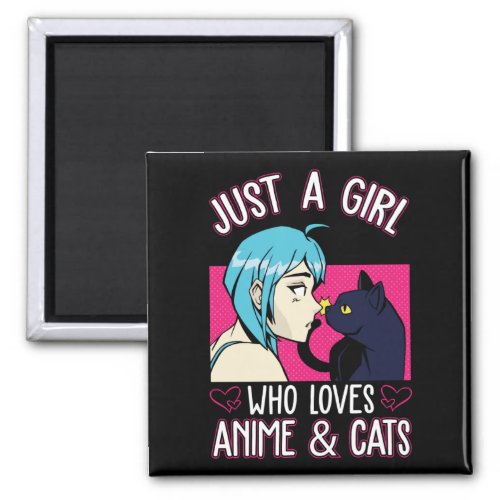 Anime Girl Love Cat Otaku Japanese Comic Manga Fan Magnet