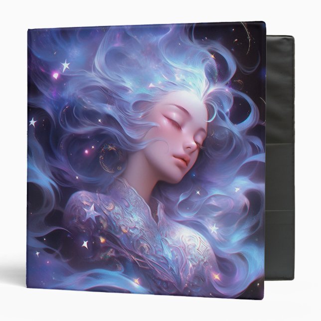 Anime Girl Made Of Stars 3 Ring Binder (Front/Inside)