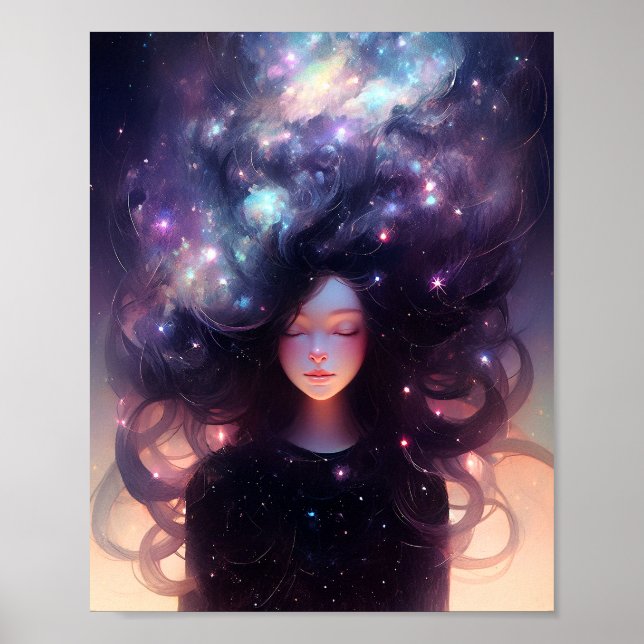 Anime Girl Made Of Stars Poster (Front)