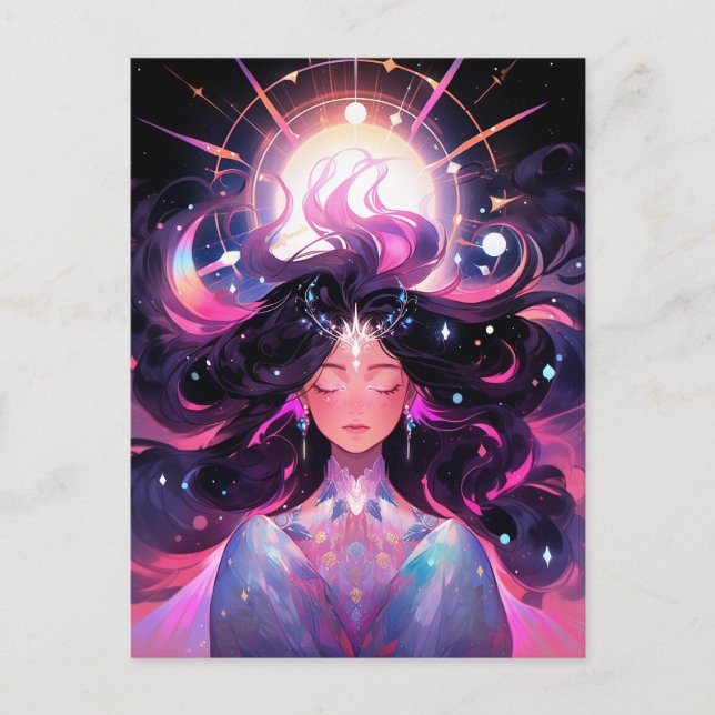 Anime Girl Magical Princess Postcard (Front)