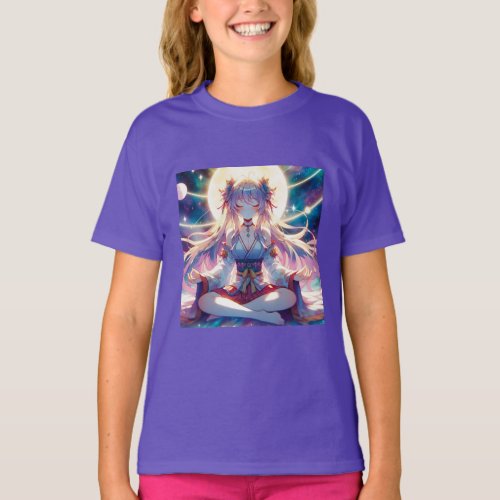 Anime Girl Meditating Spiritual T_Shirt