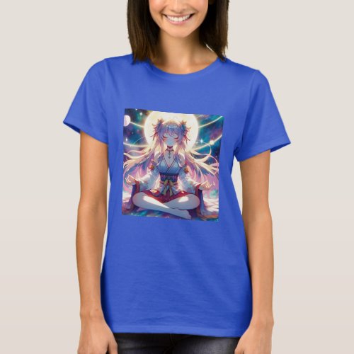 Anime Girl Meditating Spiritual T_Shirt