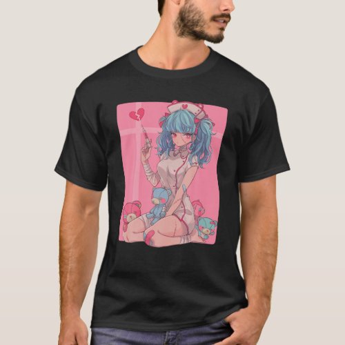 Anime Girl Menhera Kei Pastel Goth Yami Kawaii Nur T_Shirt